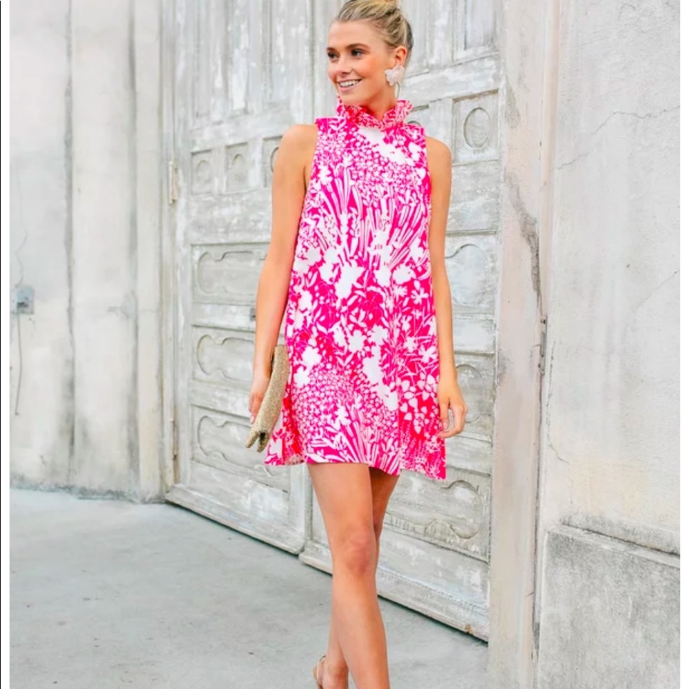 Tuckernuck hot pink wildflower Blythe dress